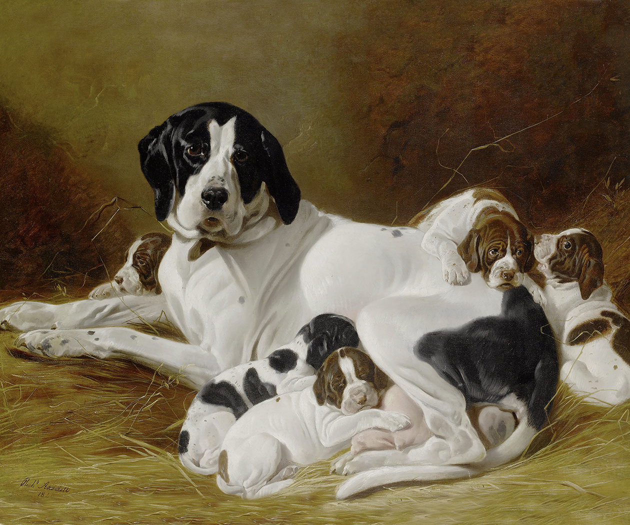 Dogs/Cats Animals The New Litter by Richard Ansdell Fram ...