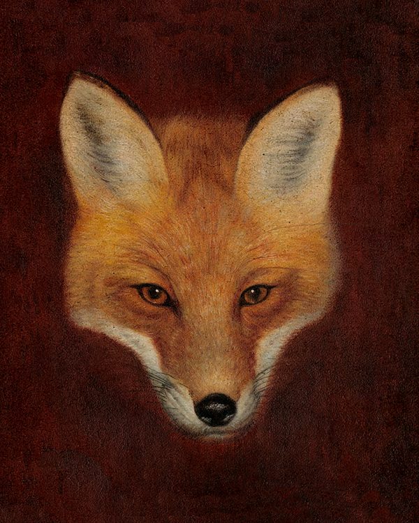 Cabin/Lodge Equestrian Night Fox, Fox Head Portrait