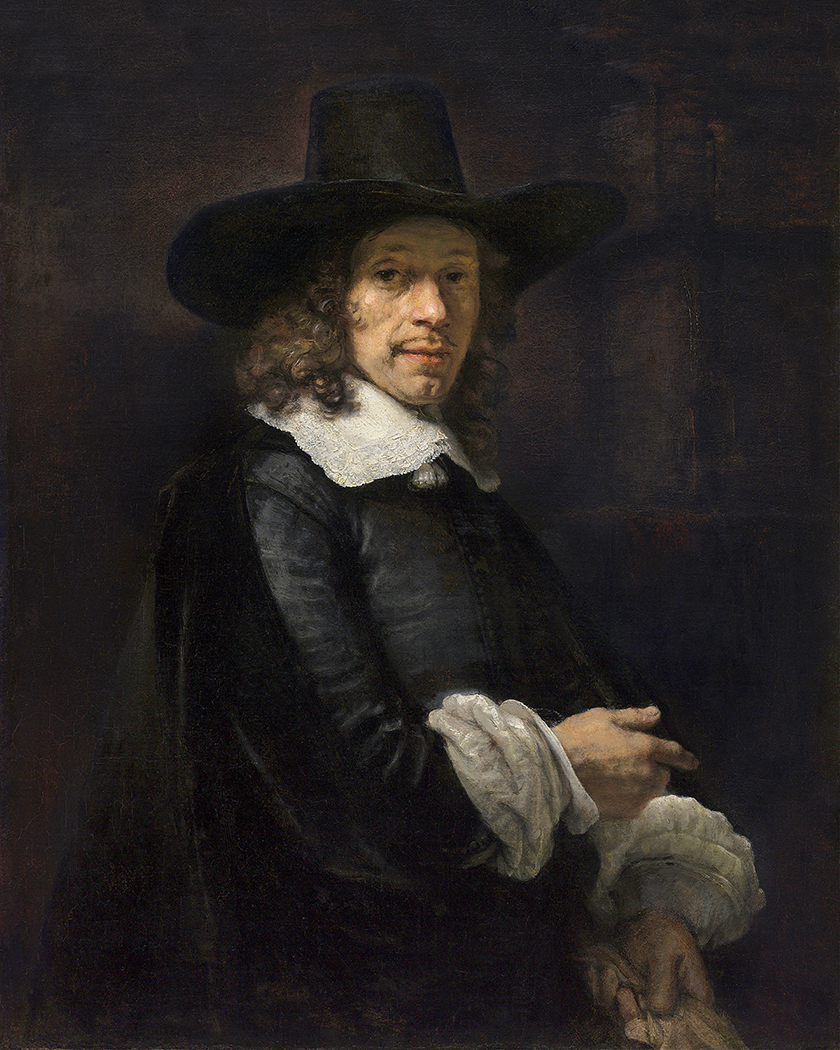 Painting Prints on Canvas Moody Dutch Gentleman in Tall Hat Framed Oil ...