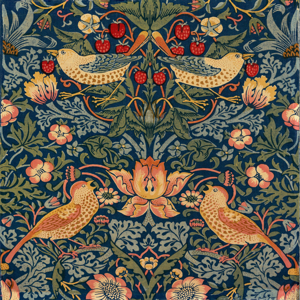 Botanical Botanical/Zoological William Morris Strawberry Thief Framed Textile Print or Decorative Tray