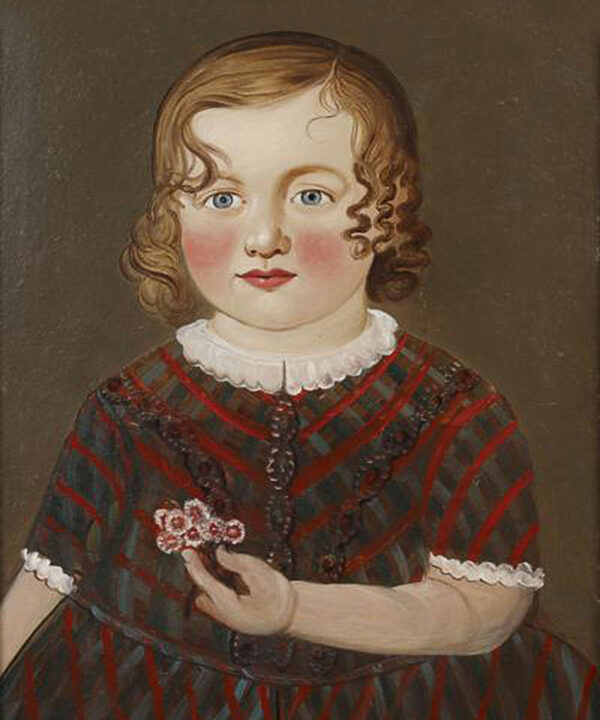 Painting Prints on Canvas Early American Girl in Red Dress Painting Reproduction Print on Canvas