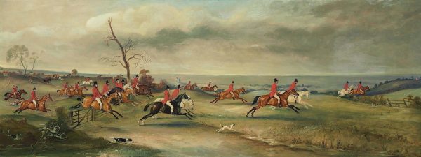 Equestrian/Fox Equestrian Fox Hunt Landscape Scene