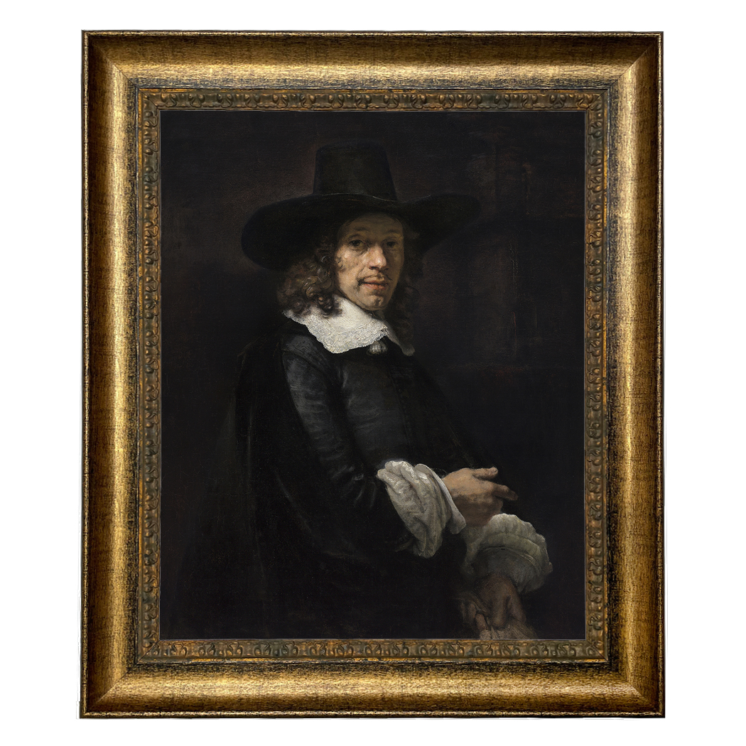 Painting Prints on Canvas Moody Dutch Gentleman in Tall Hat ...