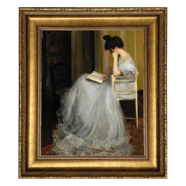 Painting Prints on Canvas Dark Academia Woman Reading