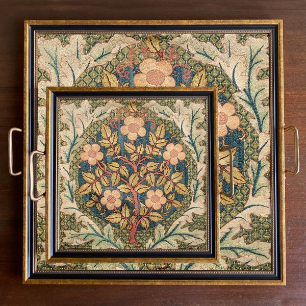 Botanical Botanical/Zoological William Morris Flowering Framed Textile Print or Decorative Tray