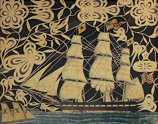 Scherenschnittes Nautical America’s Paul Jones, ca. 1845 b ...