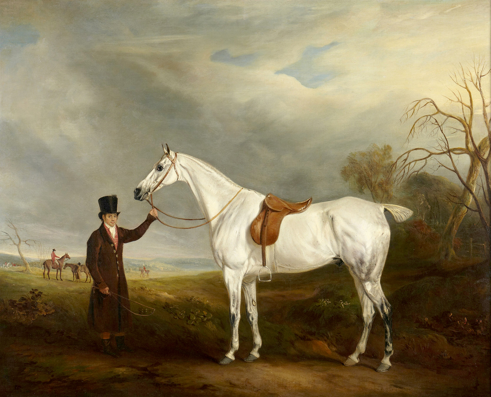 Equestrian/Fox Equestrian Lord Howe’s Groom with Gray Hunter by John Ferneley