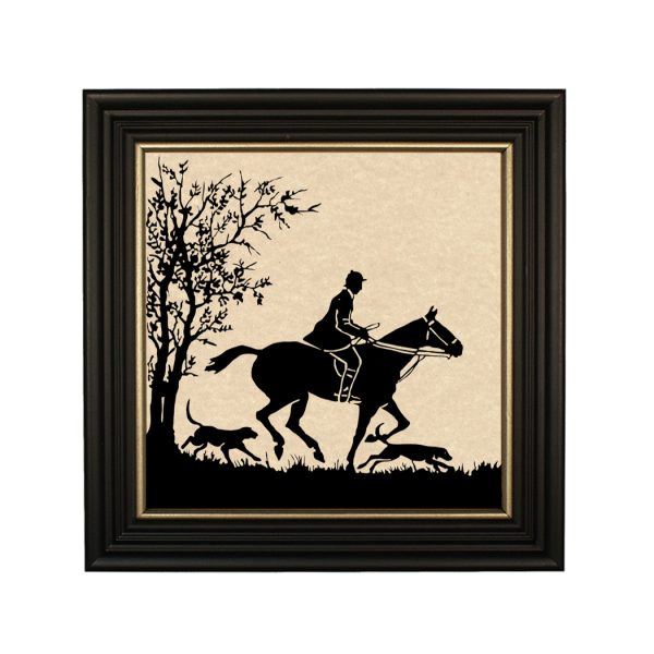 Cabin/Lodge Equestrian To the Hunt Framed Paper Cut Silhouette