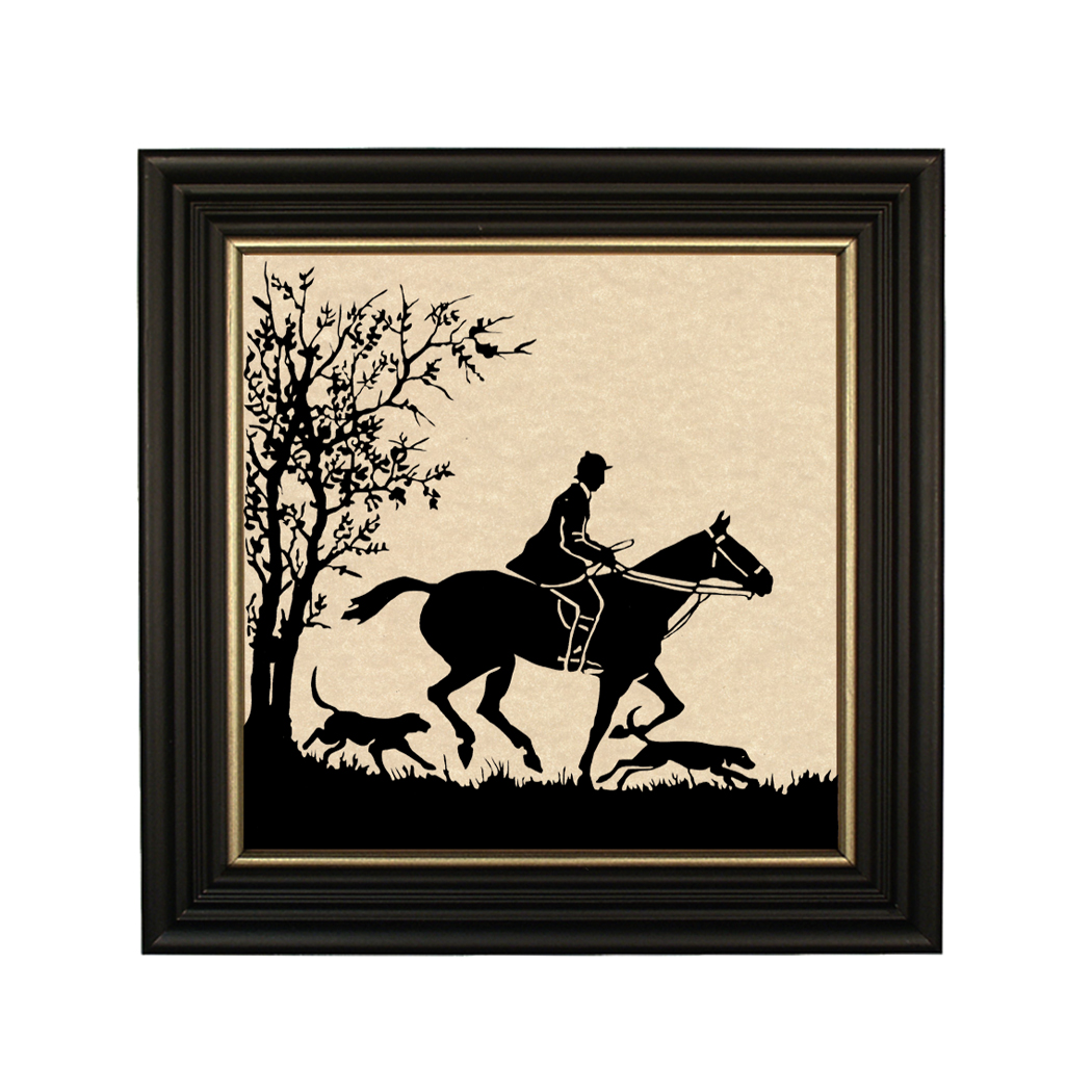 Cabin/Lodge Equestrian To the Hunt Framed Paper Cut Silhouett ...