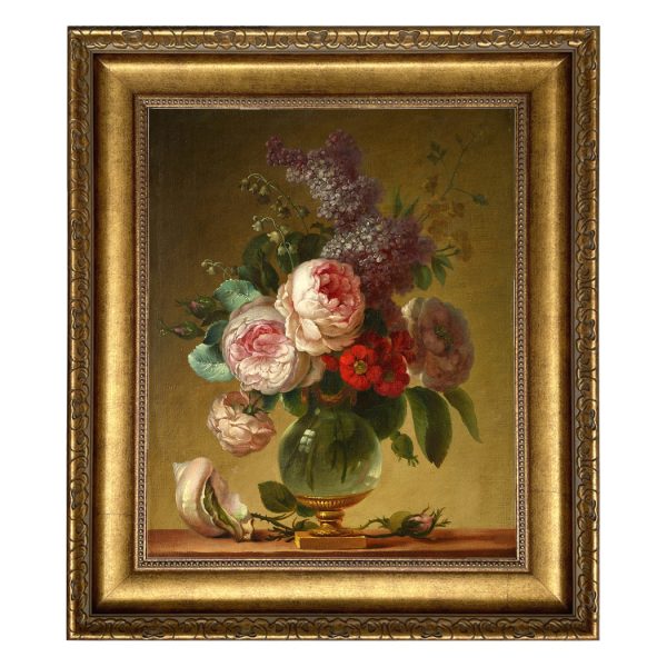 Painting Prints on Canvas Botanical/Zoological Floral Still Life with Lilacs and Peonies