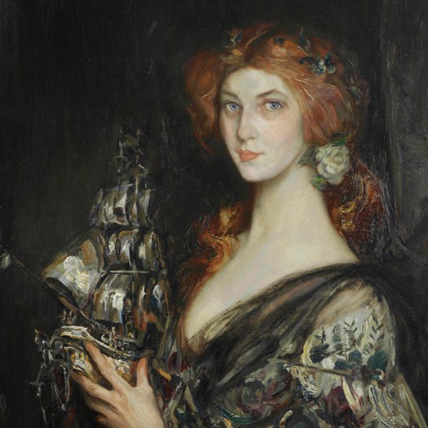 Nautical Moody Woman Holding Ship