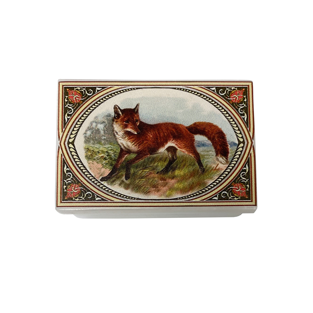 Decorative Boxes Equestrian 3″ Red Fox Printed White Soap St ...