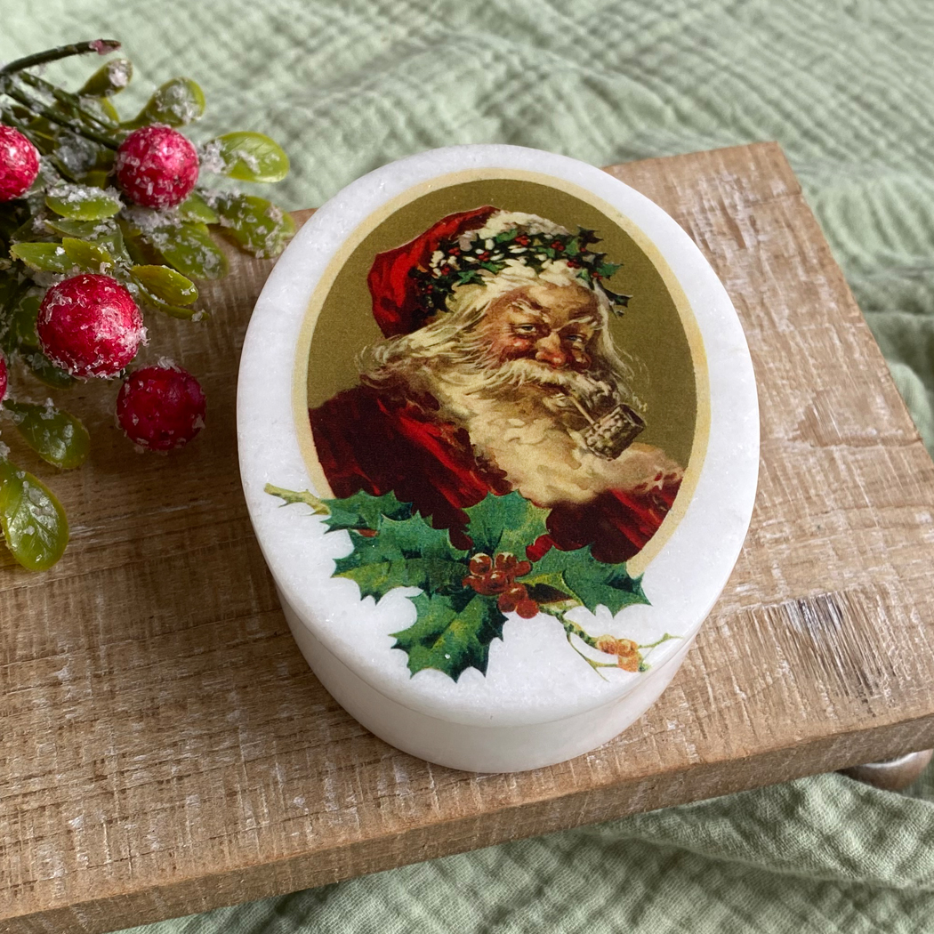 Christmas Decor Christmas 4″ Santa Claus White Oval Soap S ...