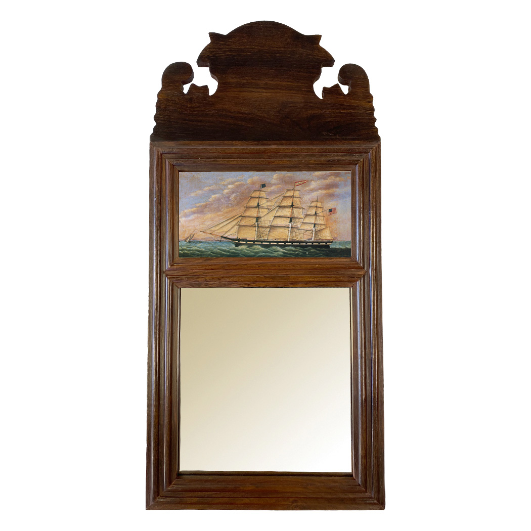 Decor Early American 18-3/4″ Wood Framed Mirror with  ...