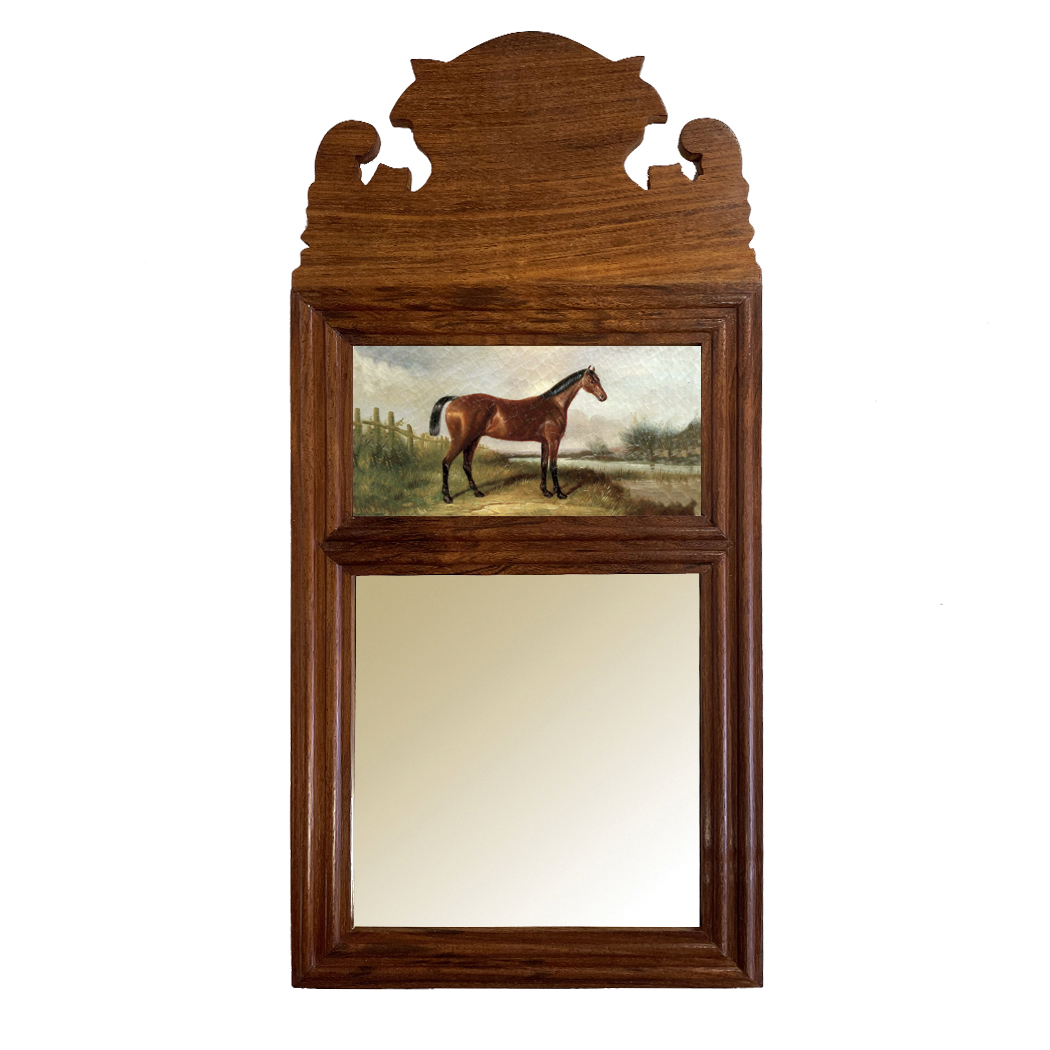 Decor Early American 18-3/4″ Wood Framed Mirror with  ...