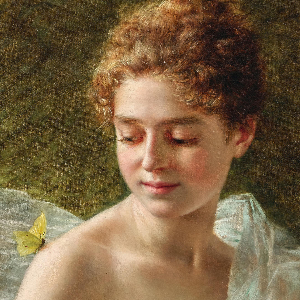 Portrait Portrait 6-1/4″ The Yellow Butterfly in A ...