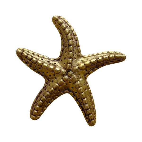 Paperweights Botanical/Zoological 3-3/4″ Antiqued Brass Starfish Paper Weight