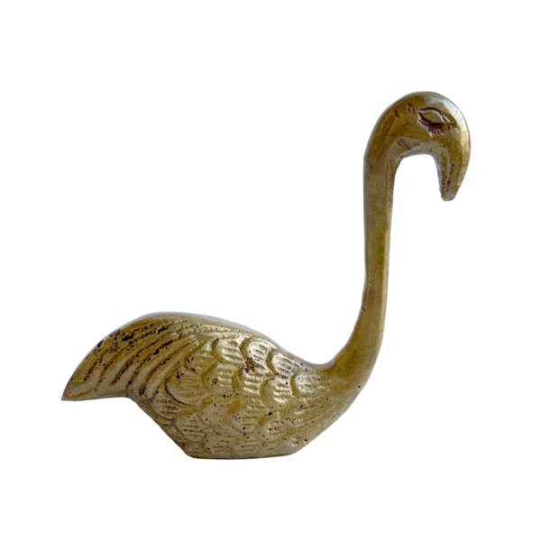 Paperweights Botanical/Zoological 3″ Antiqued Brass Flamingo Paper Weight