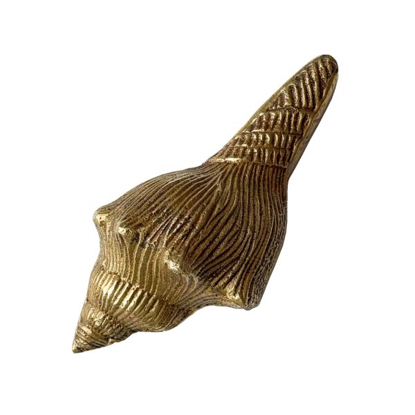 Paperweights Botanical/Zoological 4″ Antiqued Brass Conch Shell Paper Weight