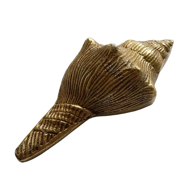 Paperweights Botanical/Zoological 4″ Antiqued Brass Conch Shell Paper Weight