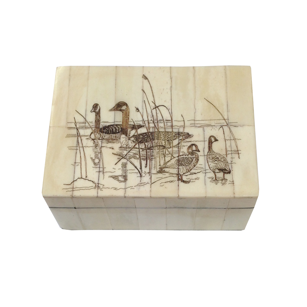 Lodge & Equestrian Decor Lodge 5-1/4 Canadian Goose Engraved Bone Box ...