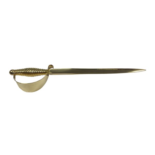 Letter Openers/Magnifiers Early American 7″ Brass Sword Letter Opener with Decorative Hilt and Guard