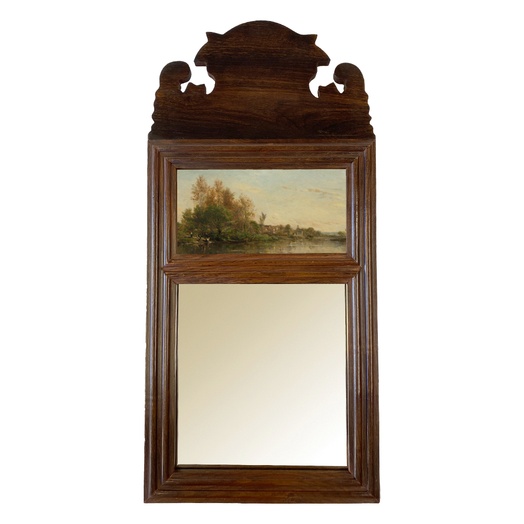 Decor Early American 18-3/4″ Wood Framed Mirror with  ...