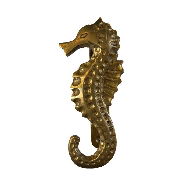 Nautical Decor & Souvenirs Nautical 5-1/2″ Antiqued Brass Seahorse Door Knocker