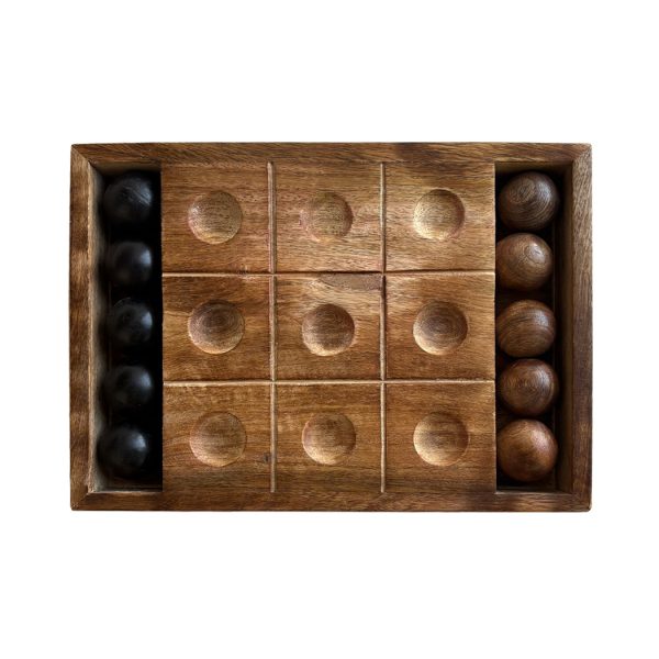 Toys & Games Lodge 11-3/4″ Mango Wood Tic Tac Toe Board