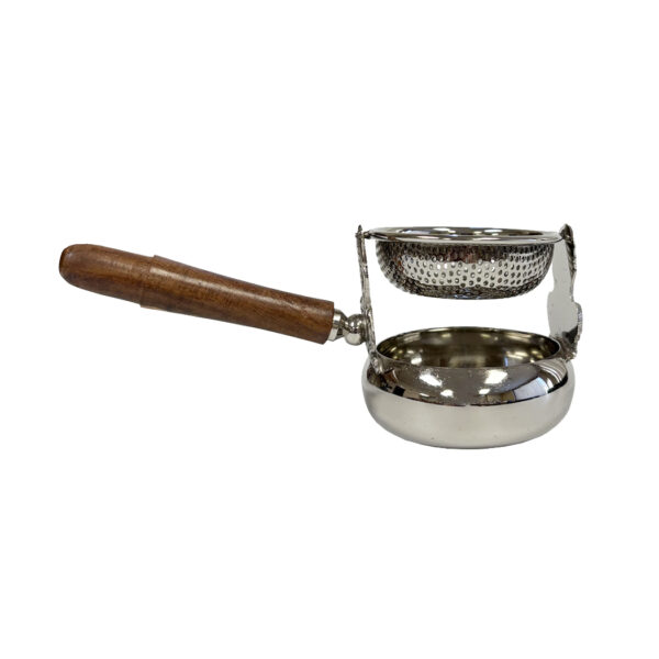 Teaware Teaware 6″ Stainless Steel Tea Strainer and Drip Cup with Wood Handle