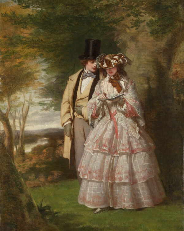 Painting Prints on Canvas Victorian Derby Day Romantic Couple