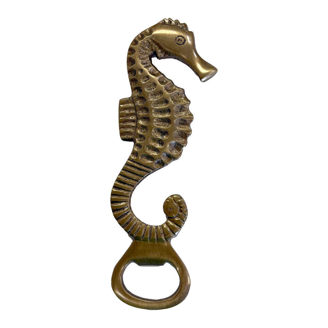 Trays & Barware Nautical 6″ Antiqued Brass Sea Horse Bott ...