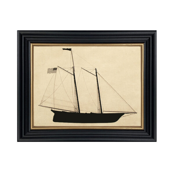 Framed Silhouettes Nautical America 1851 First America’s Cup Winner Framed Printed Silhouette