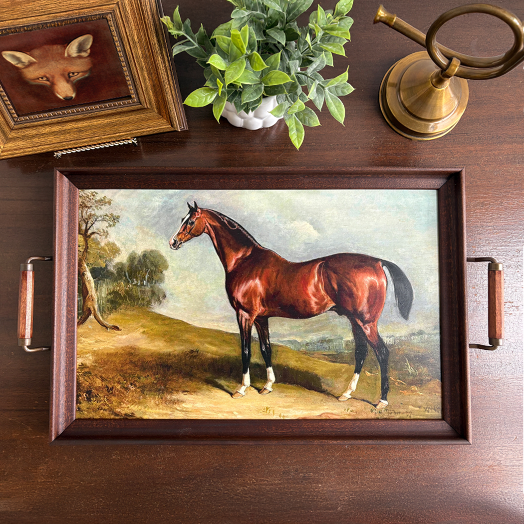 Lodge & Equestrian Decor Decorative Tray Portrait of Sultan Equestrian Decorati ...
