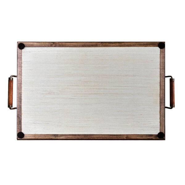 Lodge & Equestrian Decor Decorative Tray Fox Hounds Decorative Wood Tray with Wood and Antiqued Brass Handles