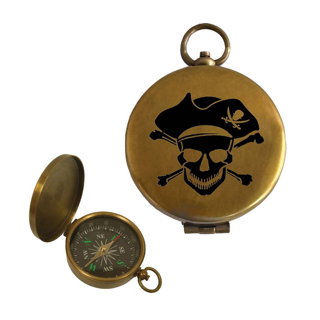 Compasses Pirate 1-3/4″ Pirate Skull and Crossbon ...