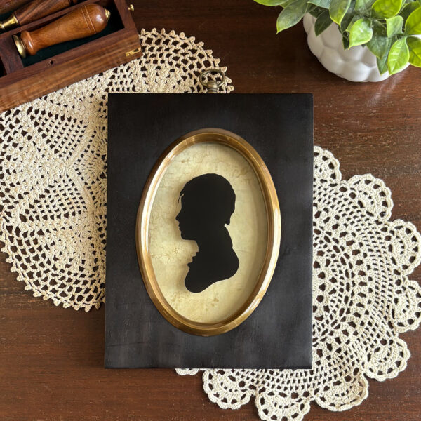 Early American Early American 8-1/2″ Young Boy by Charles Peale Reverse Printed Silhouette