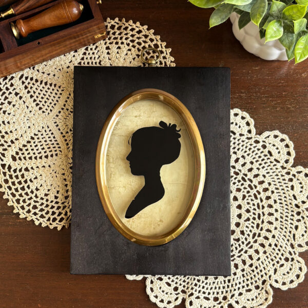 Early American Early American 8-1/2″ Young Girl by Charles Peale Reverse Printed Silhouette