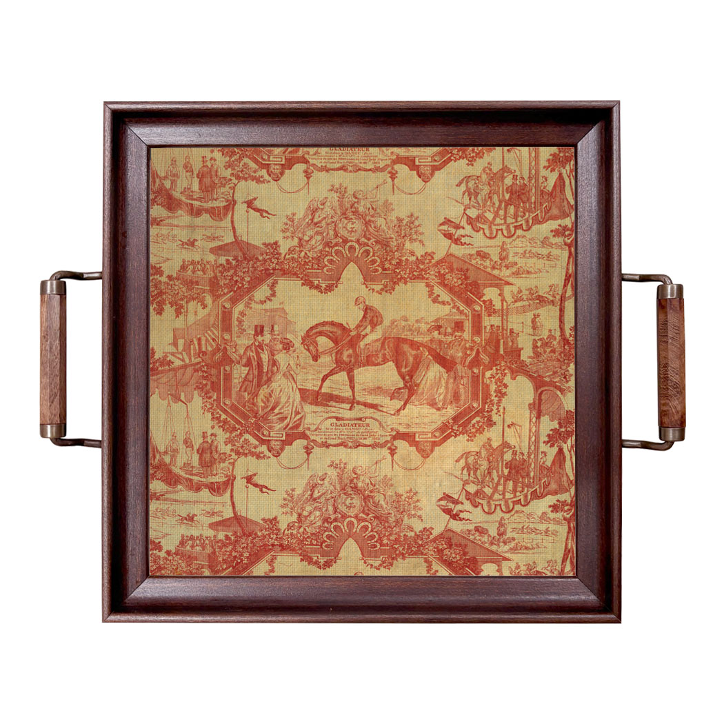 Lodge & Equestrian Decor Equestrian Vintage Style Red Toile Equestrian Fab ...