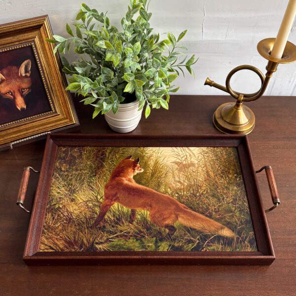 Lodge & Equestrian Decor Decorative Tray Red Fox Decorative Wood Tray