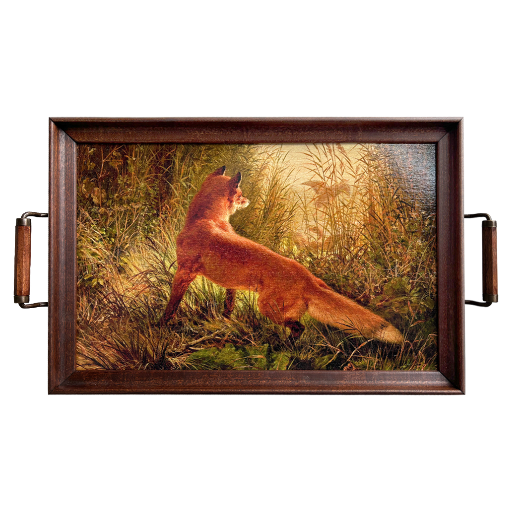 Lodge & Equestrian Decor Decorative Tray Red Fox Decorative Wood Tray ...