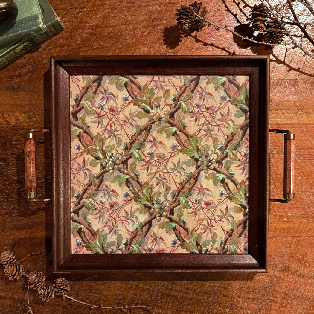 Lodge & Equestrian Decor Lodge Acorn and Vine Decorative Wood Tray wi ...