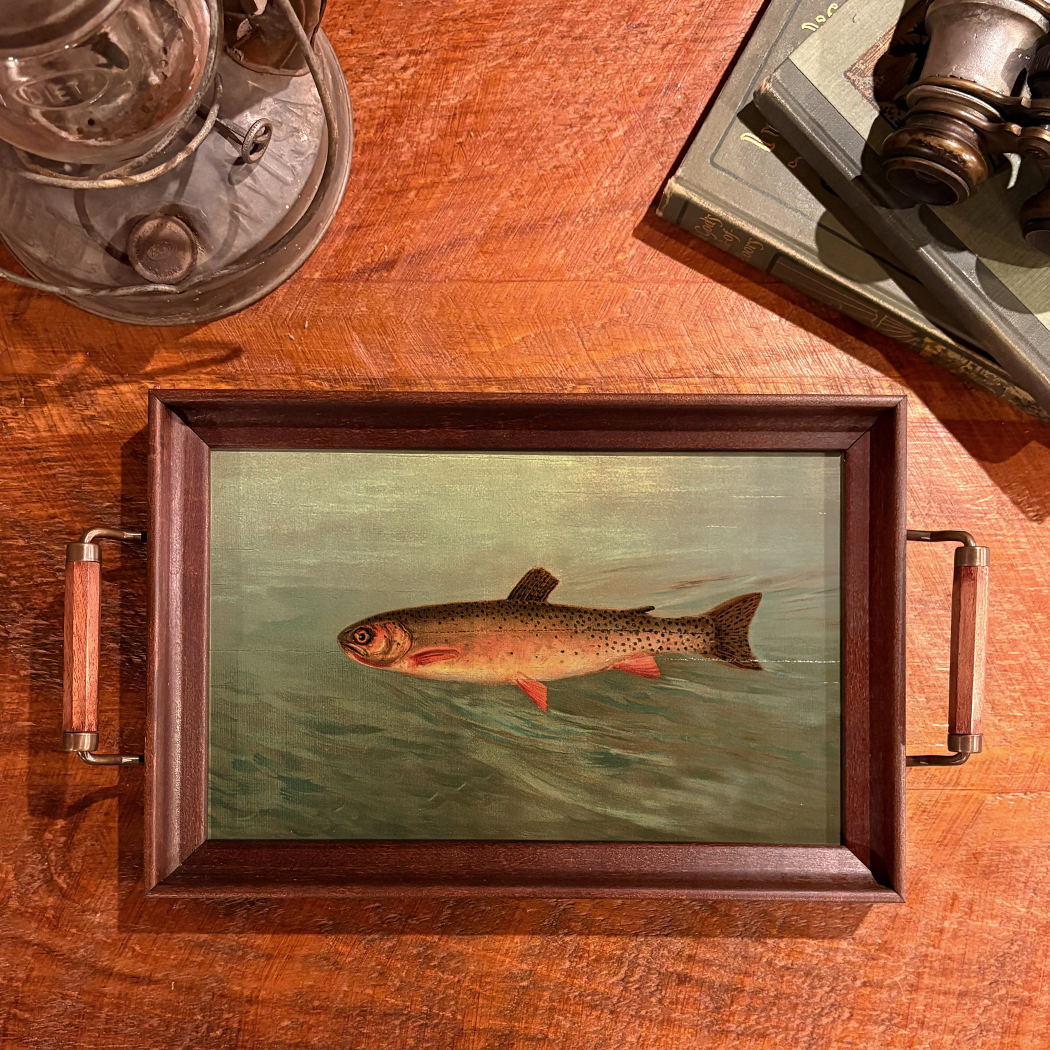 Lodge & Equestrian Decor Lodge Cutthroat Trout Decorative Wood Tray w ...