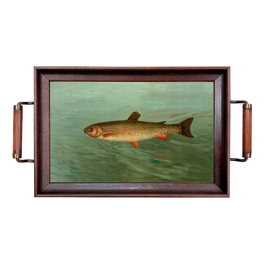 Lodge & Equestrian Decor Lodge Cutthroat Trout Decorative Wood Tray w ...