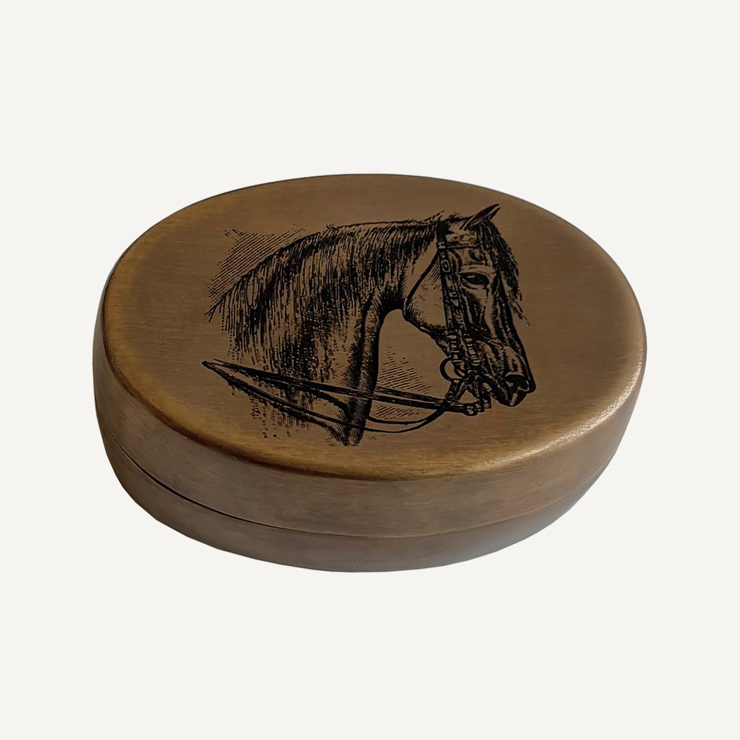 Decorative Boxes Equestrian 3″ Horse with Bridle Pill Box, A ...