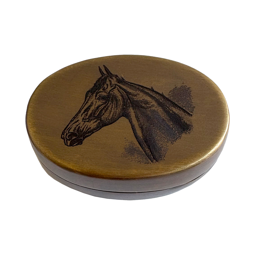 Decorative Boxes Equestrian 3″ Horse Head Pill Box, Antiqued ...
