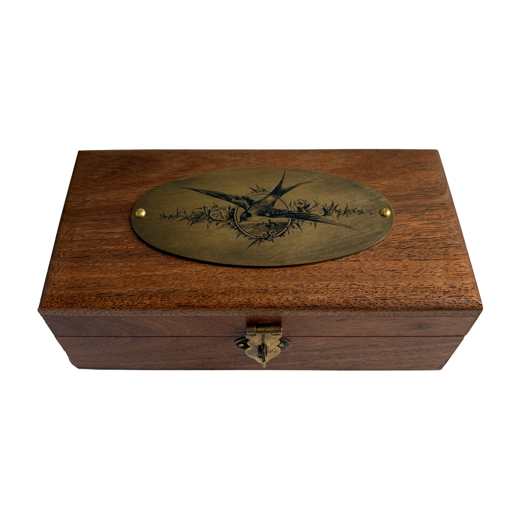 Decorative Boxes Victorian 6-1/4″ Wood Box with Antiqued Br ...