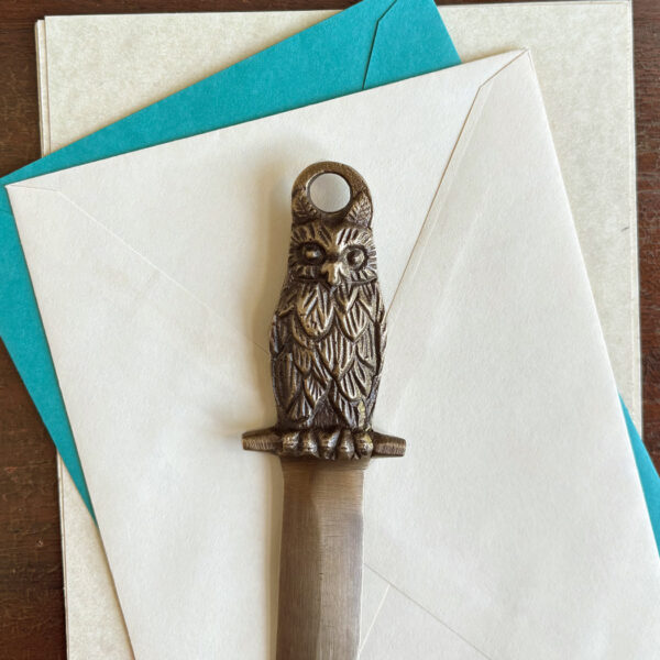 Letter Openers/Magnifiers Lodge 8″ Owl Letter Opener, Antiqued Brass