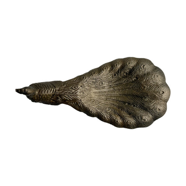 Victorian Vintage Style Peacock Ring Dish, Antiqued Brass Finish