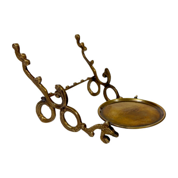 Teaware Teaware Antiqued Brass Cup and Saucer Stand, Vintage Style
